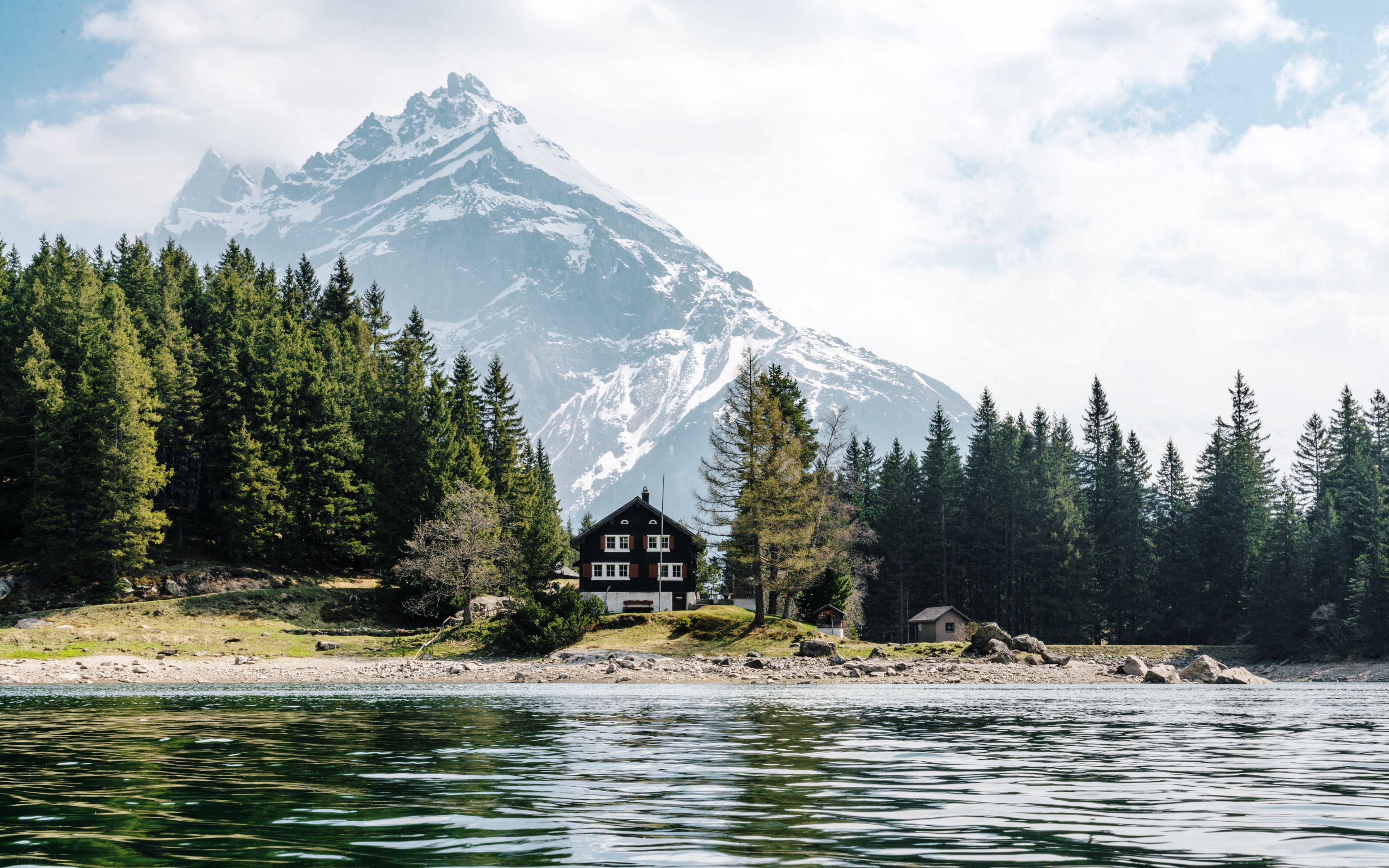 Швейцария горы озеро лес