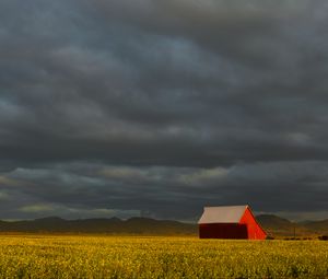 Превью обои дом, поле, природа, пейзаж