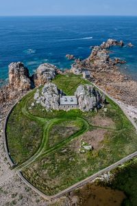 Превью обои дом, скалы, остров, море
