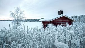 Превью обои дом, снег, зима, природа