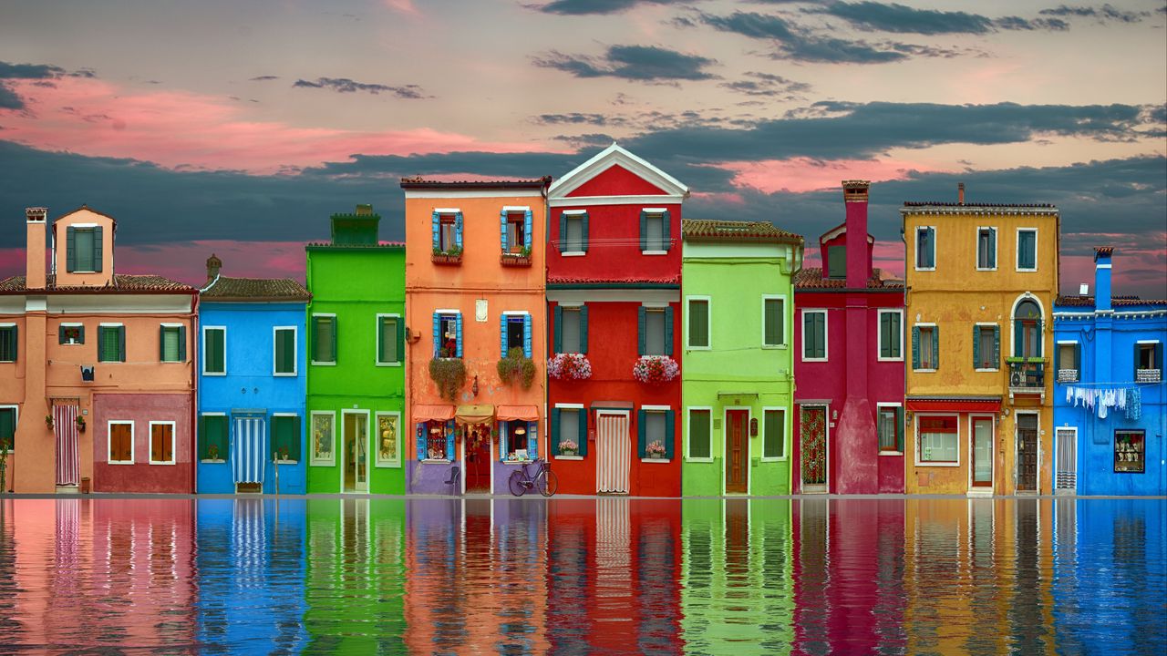 Обои дома, разноцветный, улица, вода