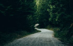 Превью обои дорога, деревья, горы, лес, природа