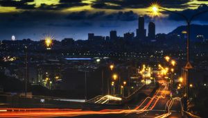 Превью обои дорога, длинная выдержка, фризлайт