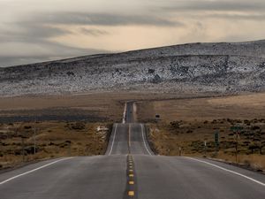 Превью обои дорога, холмы, долина, пейзаж, природа