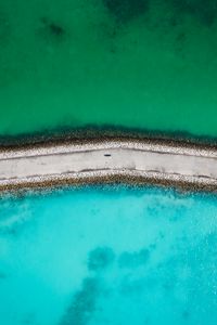 Превью обои дорога, море, вода, вид сверху