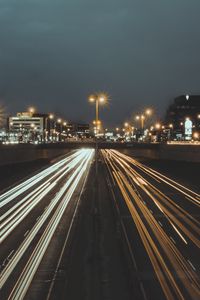 Превью обои дорога, мост, город, свет