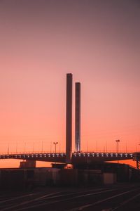 Превью обои дорога, мост, конструкция, сумерки