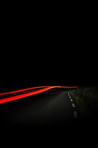 Превью обои дорога, ночь, темный, линия, свет, длинная выдержка