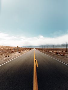 Превью обои дорога, пустыня, пейзаж, калифорния, сша