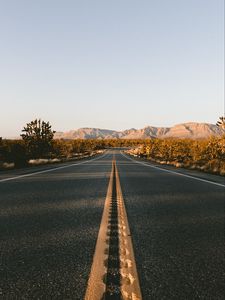 Превью обои дорога, разметка, пустыня, асфальт