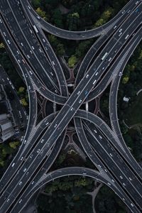 Превью обои дорога, транспортная развязка, вид сверху, многоуровневый, запутанный