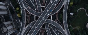 Превью обои дорога, транспортная развязка, вид сверху, многоуровневый, запутанный