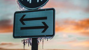 Превью обои дорожный знак, знак, символы, лед, замерзший
