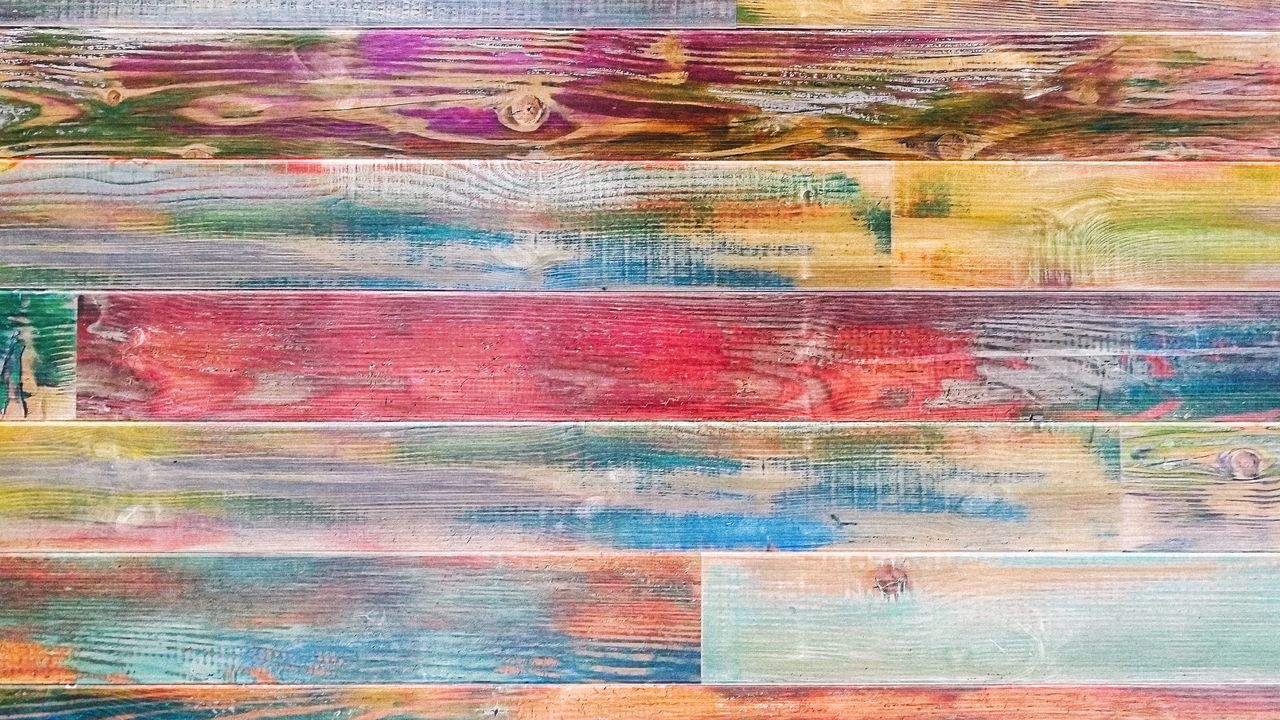 Обои доски, деревянный, разноцветный, краска