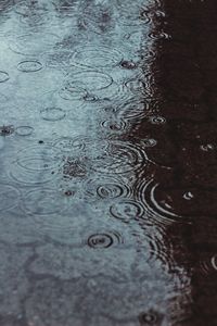 Превью обои дождь, капли, брызги, круги