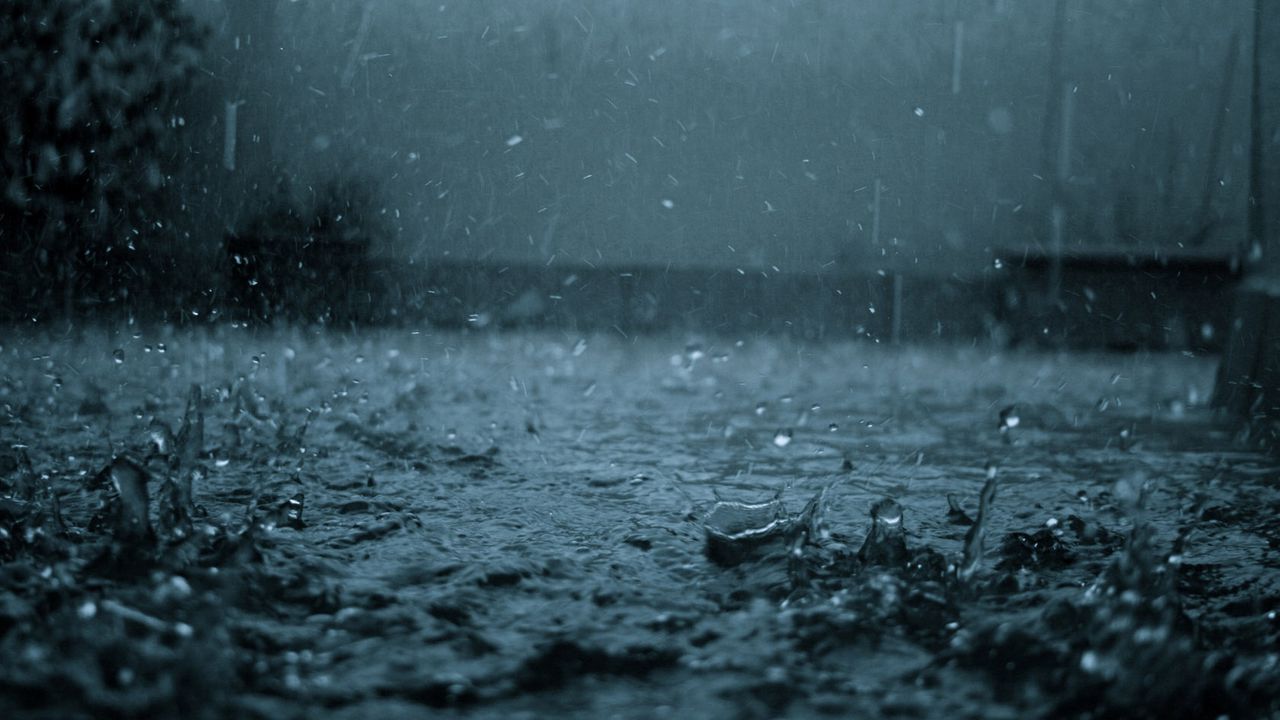 Обои дождь, капли, брызги, ливень, серость, непогода