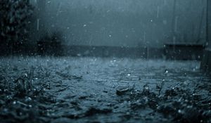 Превью обои дождь, капли, брызги, ливень, серость, непогода