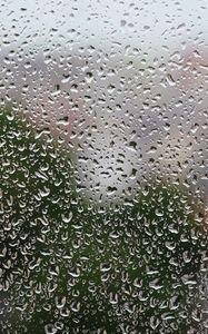 Превью обои дождь, капли, стекло, мокрый, влажный