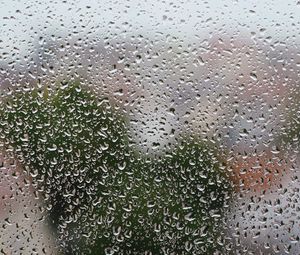 Превью обои дождь, капли, стекло, мокрый, влажный