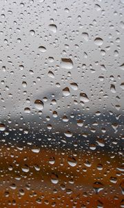 Превью обои дождь, капли, стекло, макро, мокрый