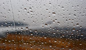 Превью обои дождь, капли, стекло, макро, мокрый