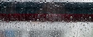 Превью обои дождь, окно, стекло, капли, мокрый, макро