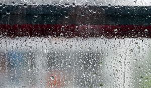 Превью обои дождь, окно, стекло, капли, мокрый, макро