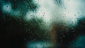 Превью обои дождь, стекло, капли, мокрый, макро