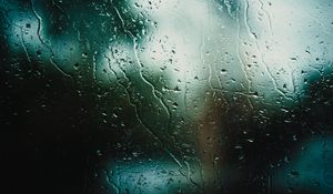 Превью обои дождь, стекло, капли, мокрый, макро