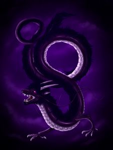 Превью обои дракон, змей, арт, фиолетовый