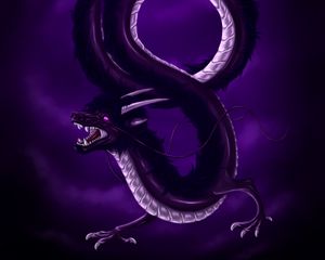 Превью обои дракон, змей, арт, фиолетовый