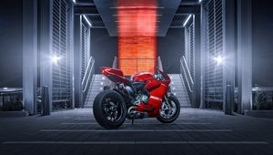 Превью обои ducati 1199, ducati, rear, красный, joel chan