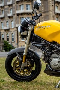 Превью обои ducati, мотоцикл, байк, желтый