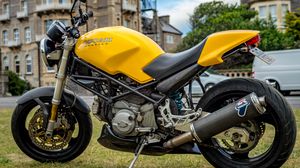 Превью обои ducati, мотоцикл, байк, желтый