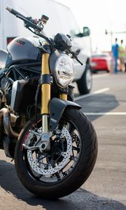 Превью обои ducati, мотоцикл, байк, черный