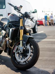 Превью обои ducati, мотоцикл, байк, черный