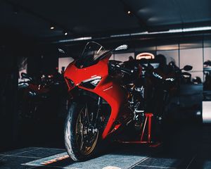 Превью обои ducati panigale v2, ducati, мотоцикл, байк, красный, фара