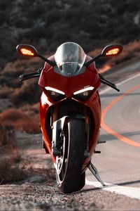 Превью обои ducati panigale v4 s, ducati, мотоцикл, байк, красный, вид спереди