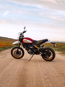 Превью обои ducati scrambler, мотоцикл, байк, вид сбоку