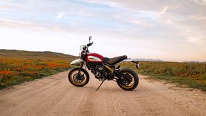 Превью обои ducati scrambler, мотоцикл, байк, вид сбоку