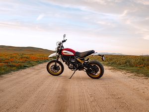 Превью обои ducati scrambler, мотоцикл, байк, вид сбоку