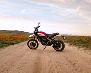 Превью обои ducati scrambler, мотоцикл, байк, вид сбоку