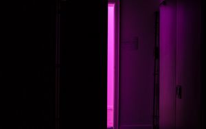 Превью обои дверь, темный, помещение, фиолетовый, свет