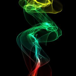 Превью обои дым, абстракция, цифровой, извилистый, цветной