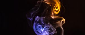 Превью обои дым, изгибы, градиент, темный