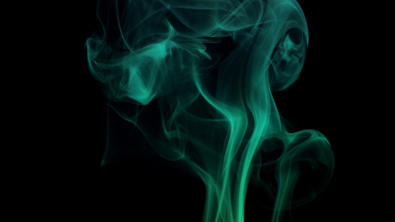 Обои дым, пелена, цветной дым, зеленый, темный