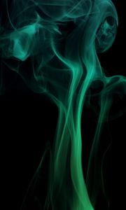 Превью обои дым, пелена, цветной дым, зеленый, темный