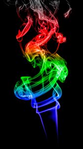 Превью обои дым, подсветка, разноцветный, абстракция