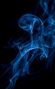Превью обои дым, прозрачный, синий, темный