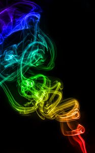 Превью обои дым, прозрачный, темнота, абстракция, разноцветный